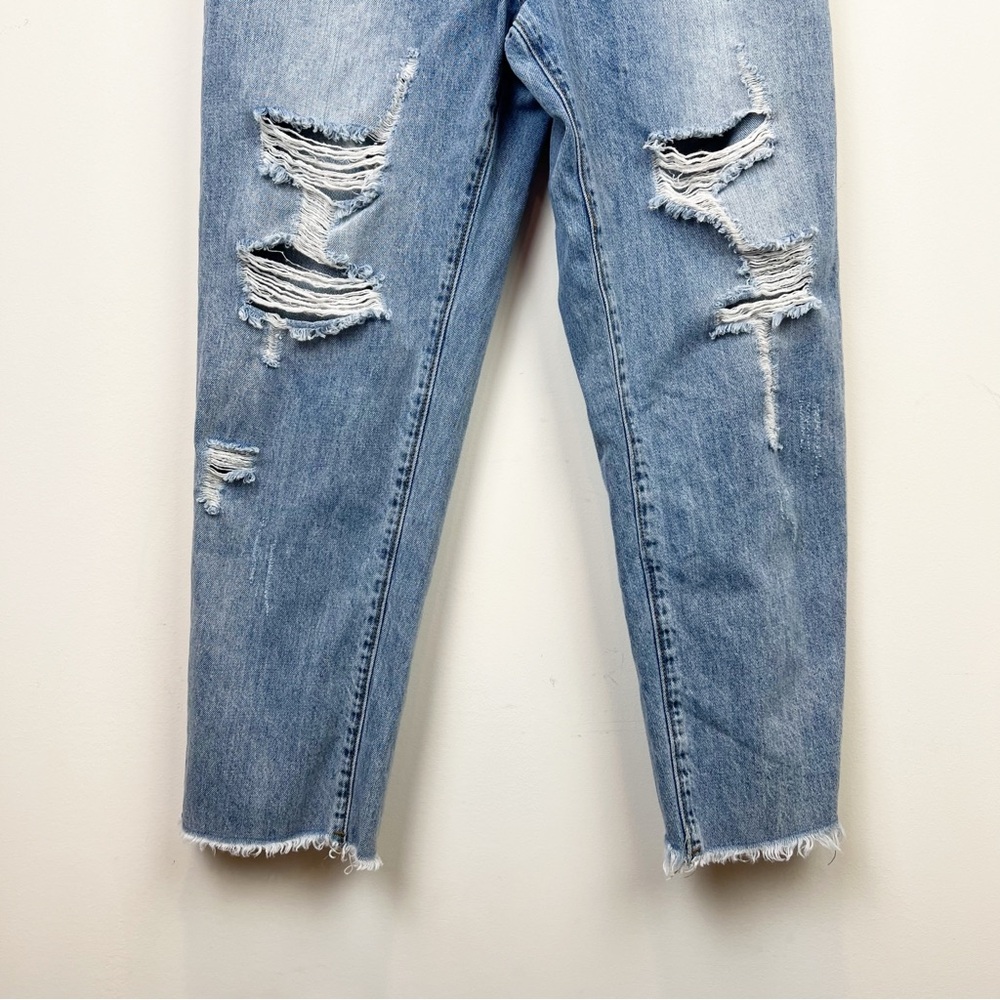 Kittenish Distressed Raw Hem Elastic Waist Jeans Size Small - Picture 2 of 8